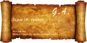 Gyurik Andor névjegykártya